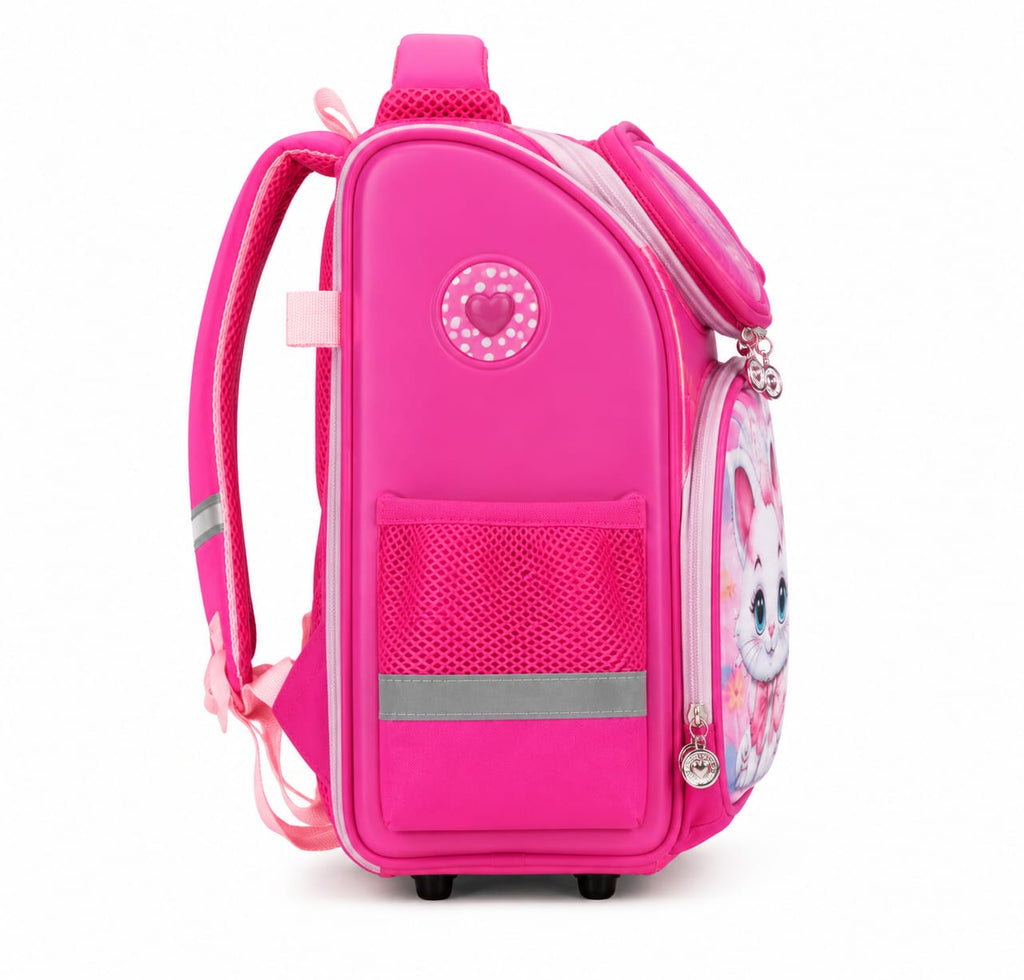 Girls' 3D Cute Kitty EVA Hard Shell School Backpack – Pink