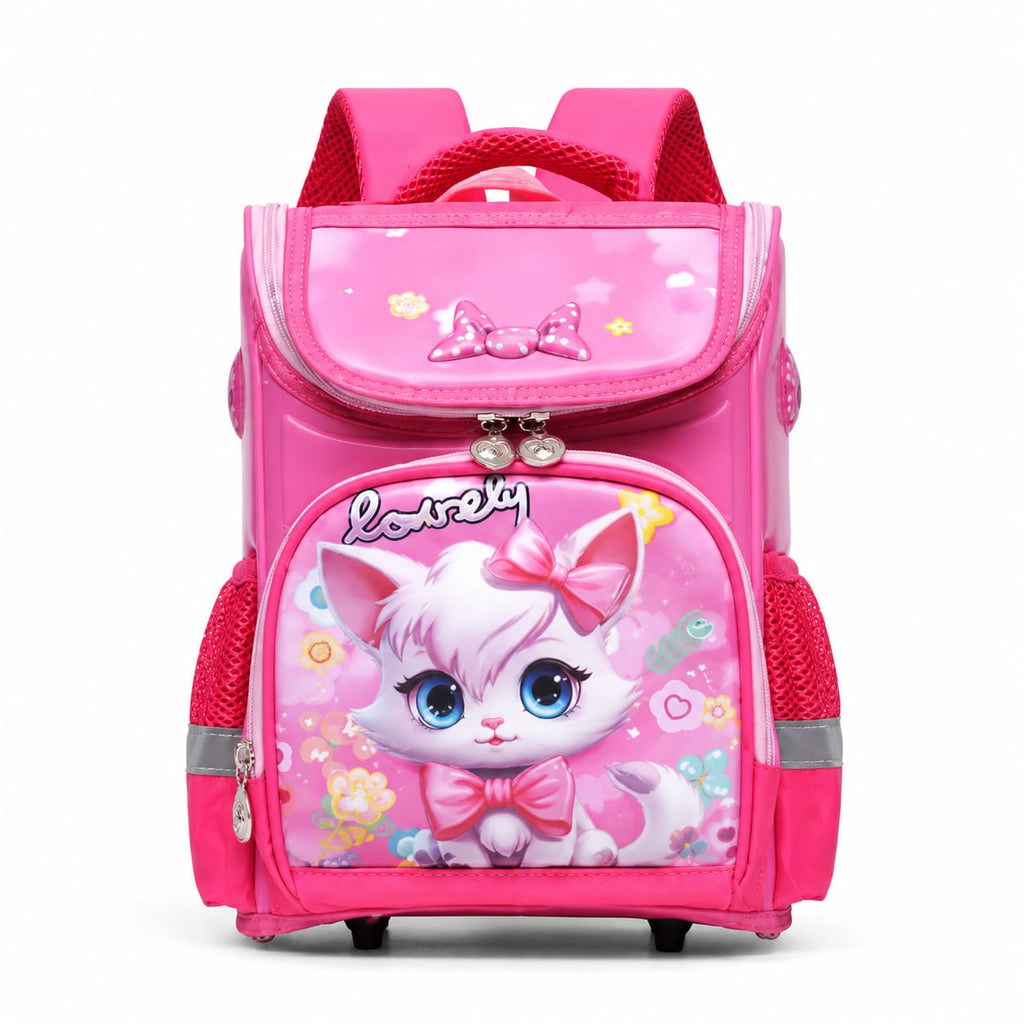 Girls' 3D Cute Kitty EVA Hard Shell School Backpack – Pink