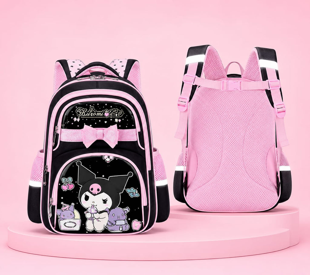 Kids' Kuromi Multi-Compartment Water-Resistant School Backpack – 4 Colors