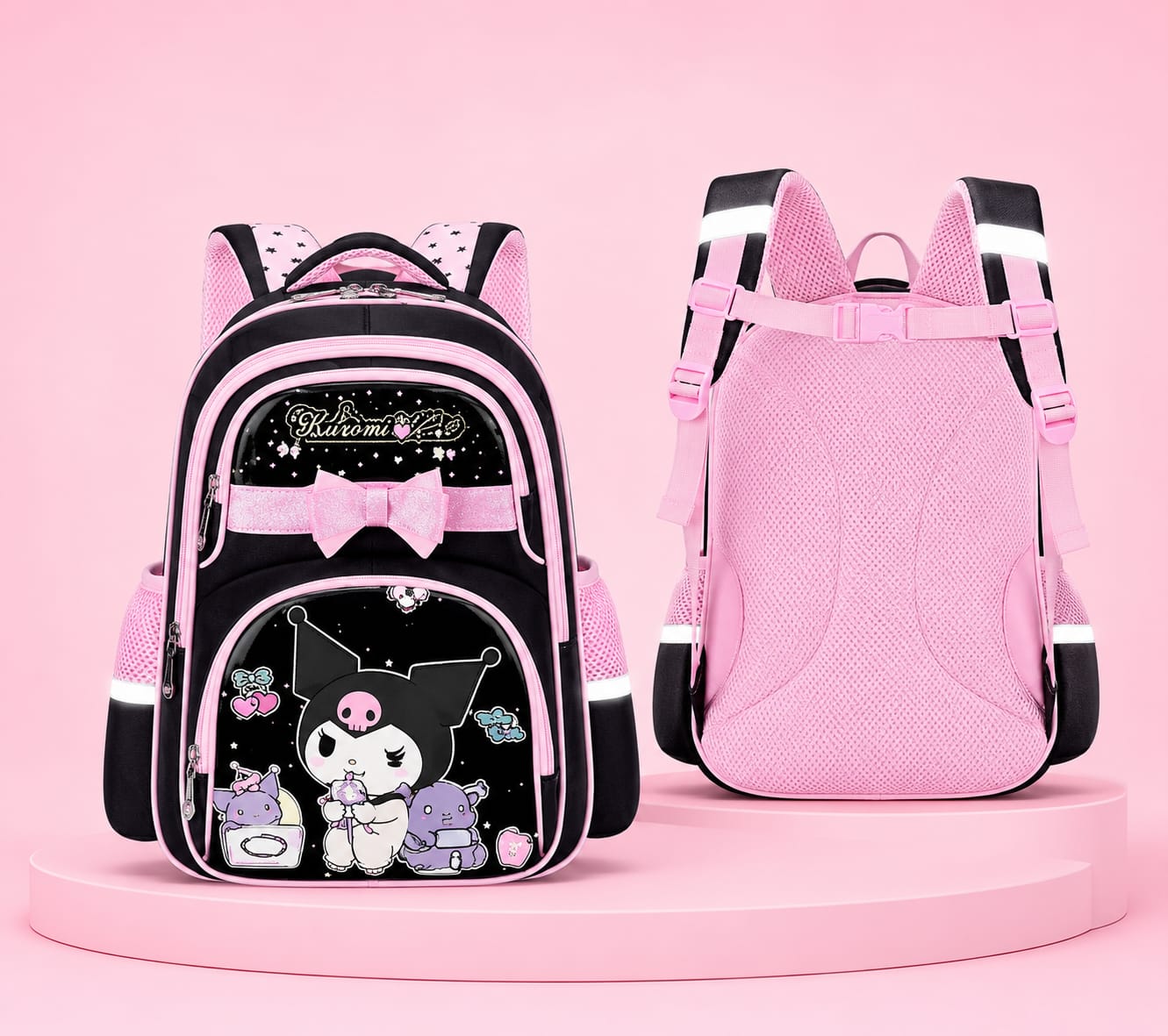 Kids' Kuromi Multi-Compartment Water-Resistant School Backpack – 4 Colors