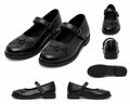 Easy USA Girls' Floral Embroidered Mary Jane School & Dress Shoes – Black