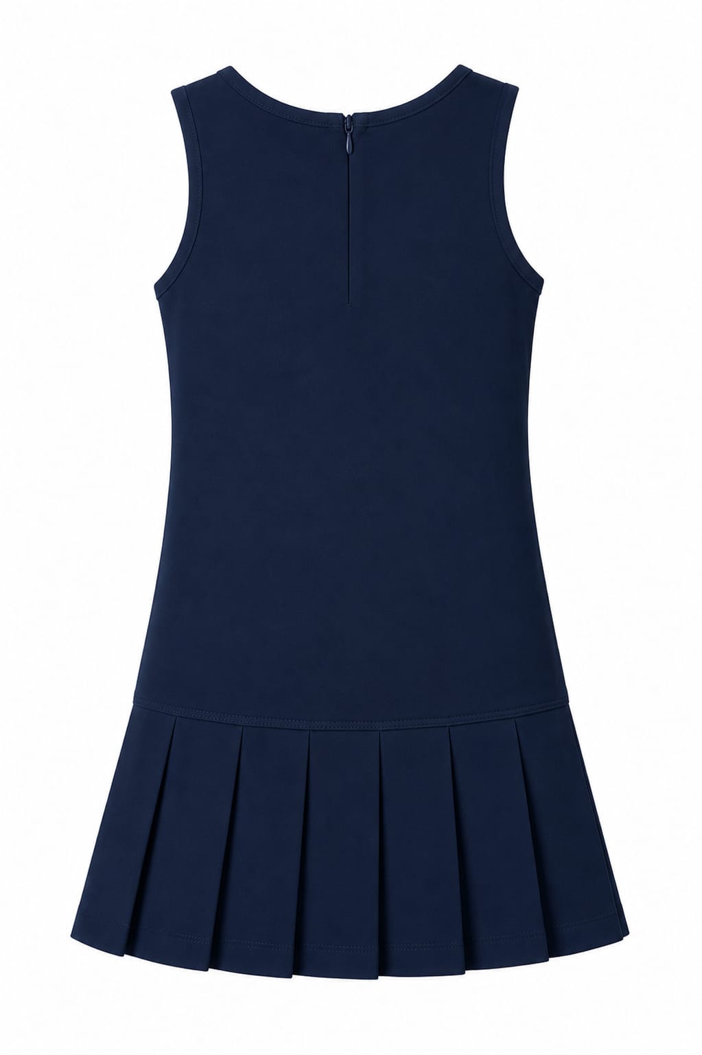 Girls' Pleated Drop-Waist School Uniform Jumper – Khaki & Navy Blue