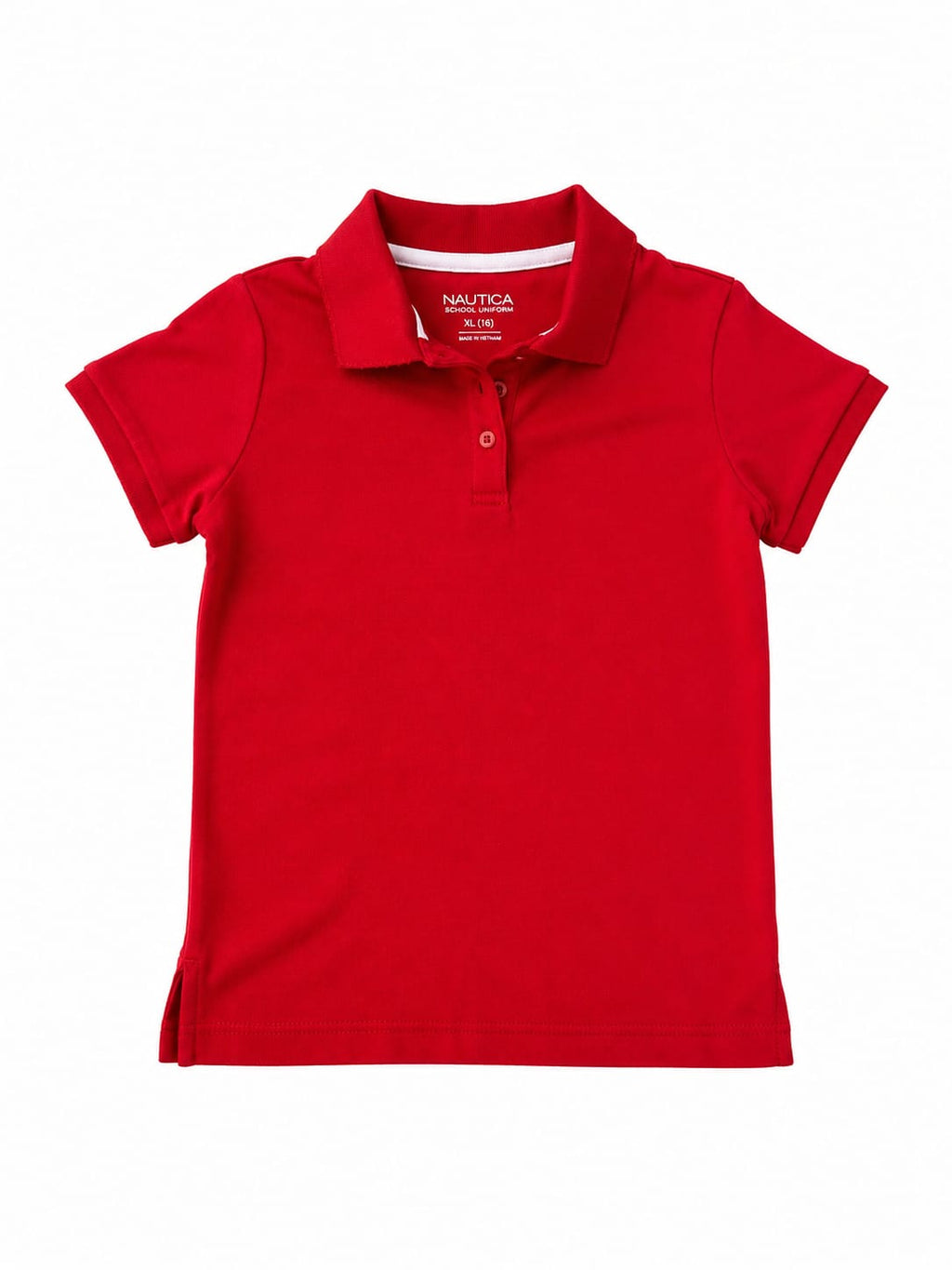 Nautica Girls' Short-Sleeve School Uniform Polo Shirt – Red