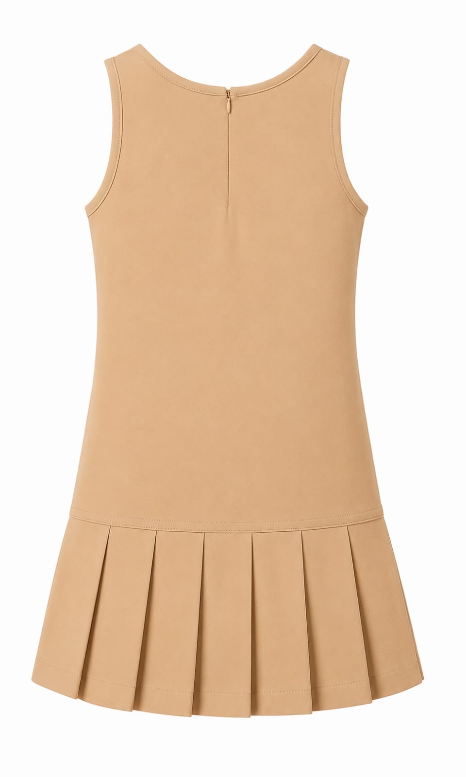 Girls' Pleated Drop-Waist School Uniform Jumper – Khaki & Navy Blue