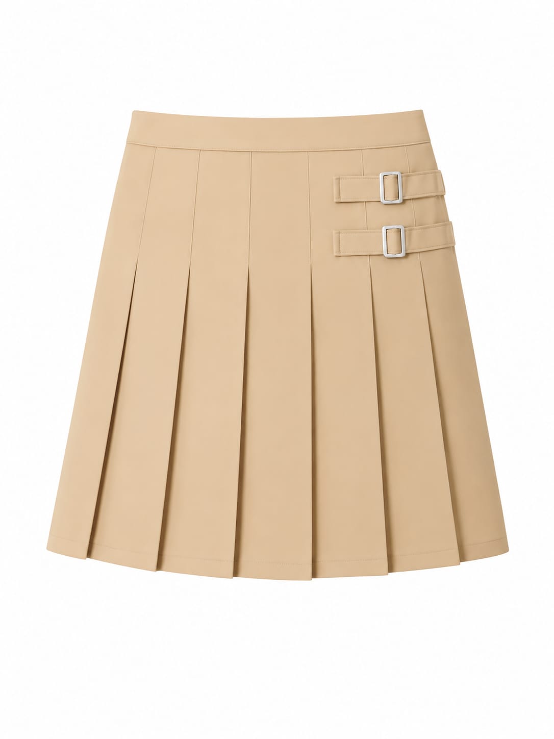 French Toast Girls' Double-Buckle Pleated School Uniform Skirt – Khaki & Navy Blue