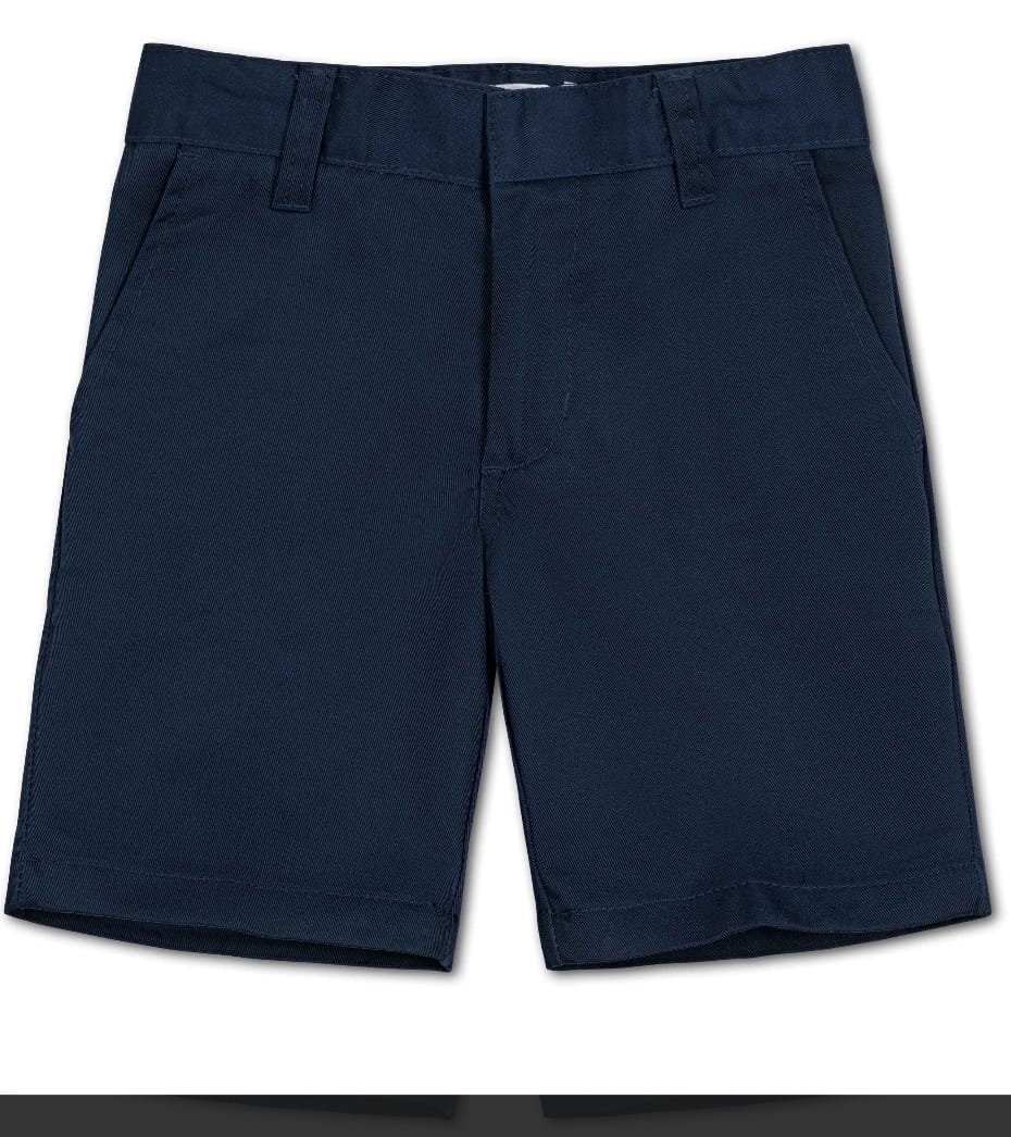 Boys' Flat-Front School Uniform Shorts – Khaki & Navy