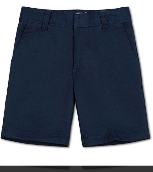 Boys' Flat-Front School Uniform Shorts – Khaki & Navy