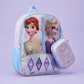 Disney Frozen Girls' 4-Piece School Backpack Set – Elsa & Anna Lavender & Ice Blue