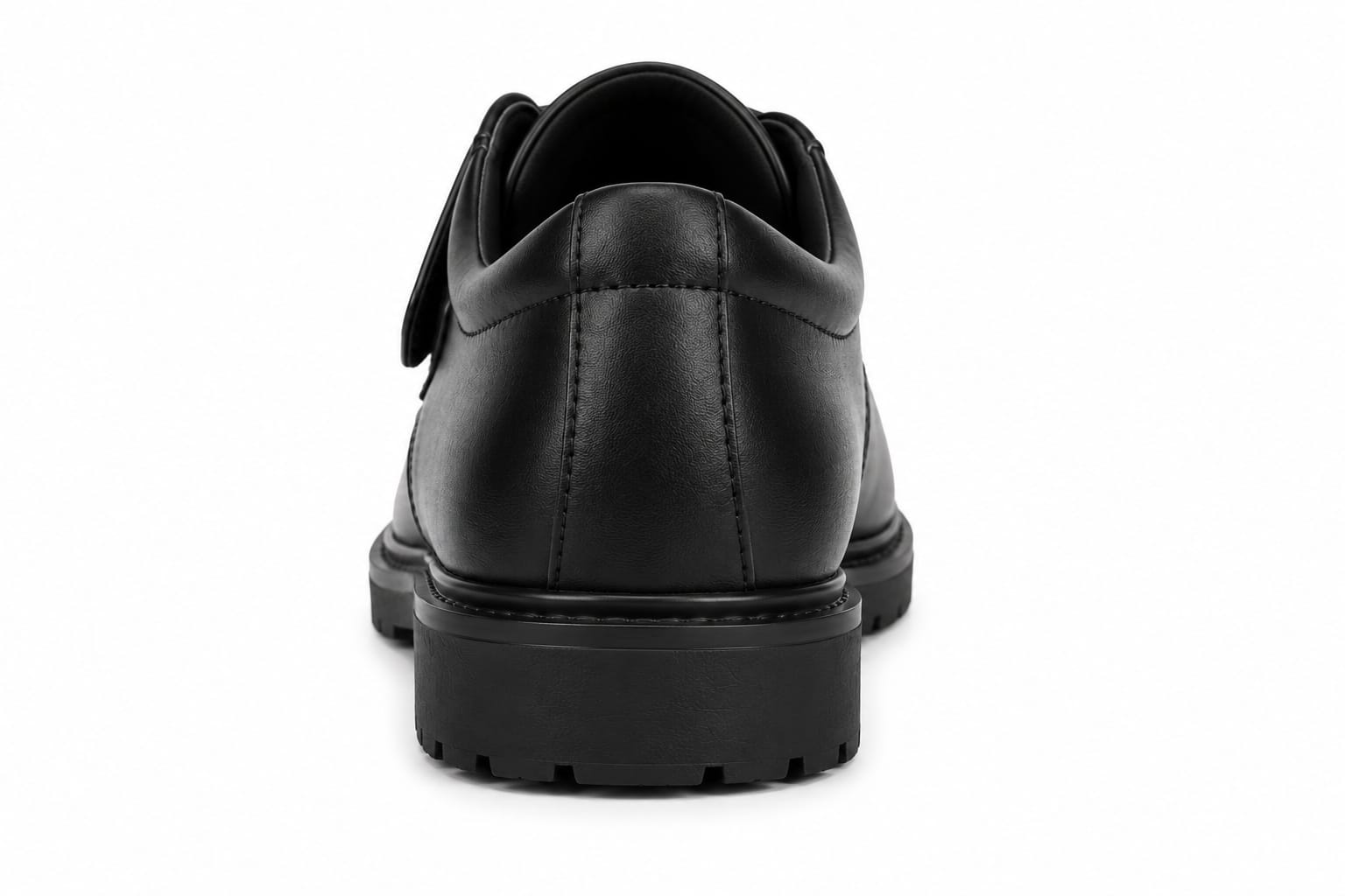Boys' Classic Black Uniform Oxford Shoes – Easy Hook-and-Loop Strap