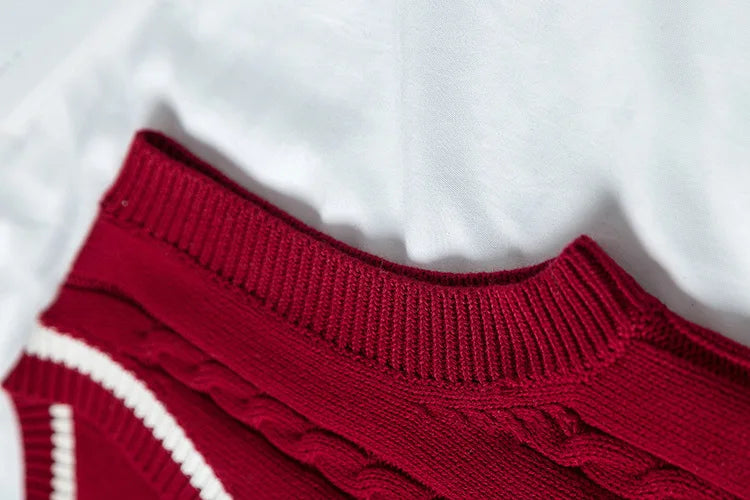 School Uniform Sweater For Women And Men College British Japanese JK V-Neck Girls Boys Vest Cotton Outerwear Knitting Waistcoat