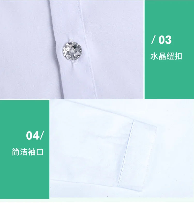 Baby Toddler Teenage Clothes School Uniform Boys Shirts White Long Sleeve Turn-down Collar Kids Shirt For Boys Children Tops