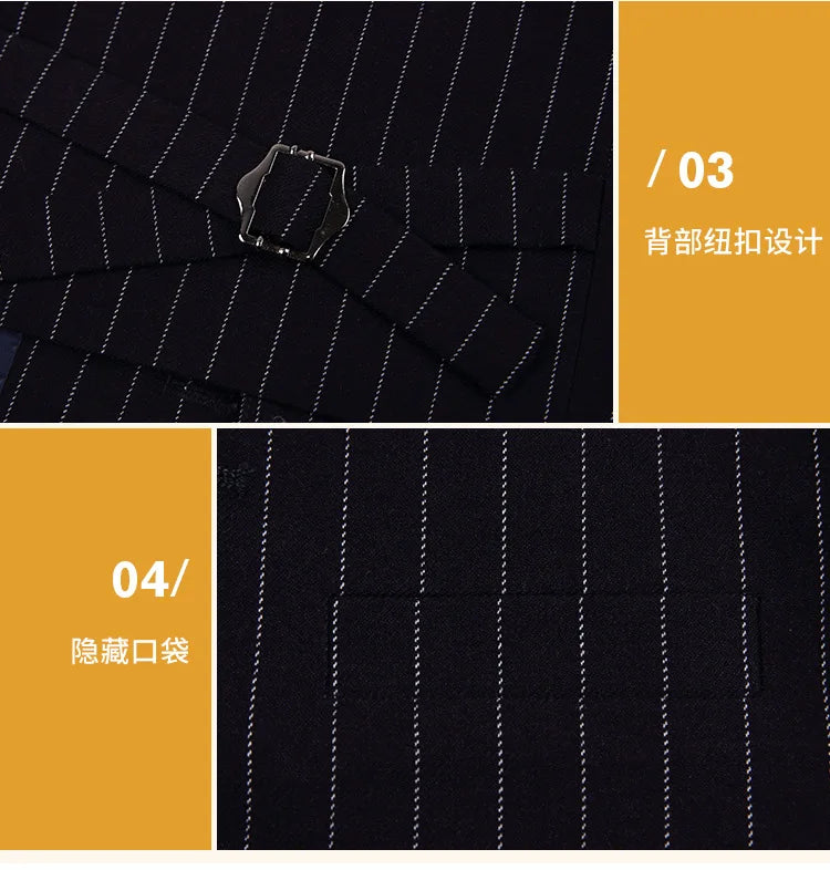 Boys Vest School Uniform Suits Girls Striped Waistcoat Pant Skirt Outfits Child Student Costumes Kids Chorus Team Clothes Sets