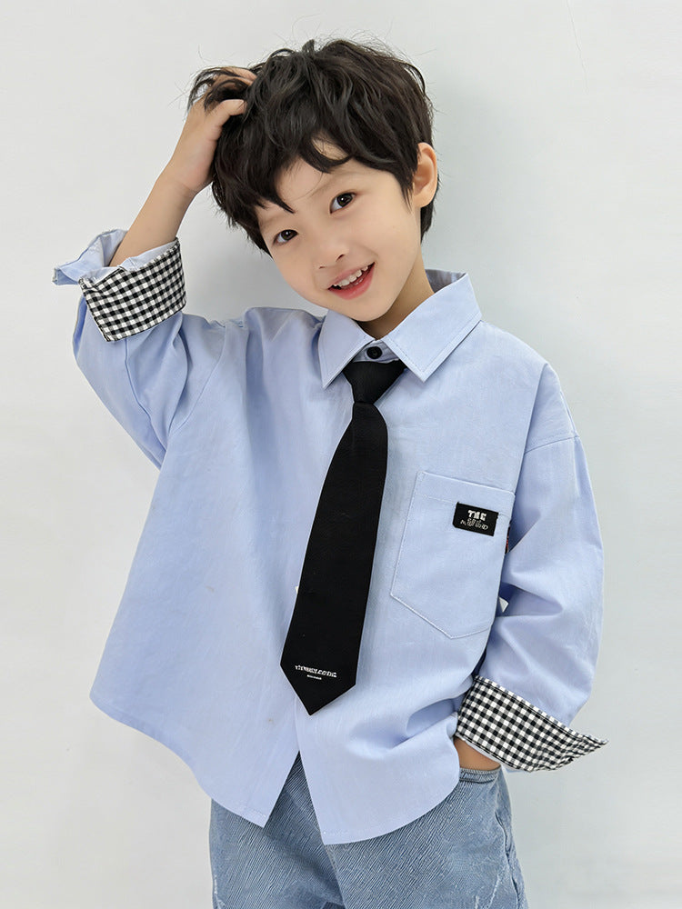 Boys Polo Shirts 2026 Autumn Spring T-shirts for Kids School Uniform Children White Blouse Teenager Outerwear Baby Outfits