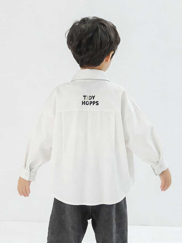 Boys Polo Shirts 2026 Autumn Spring T-shirts for Kids School Uniform Children White Blouse Teenager Outerwear Baby Outfits