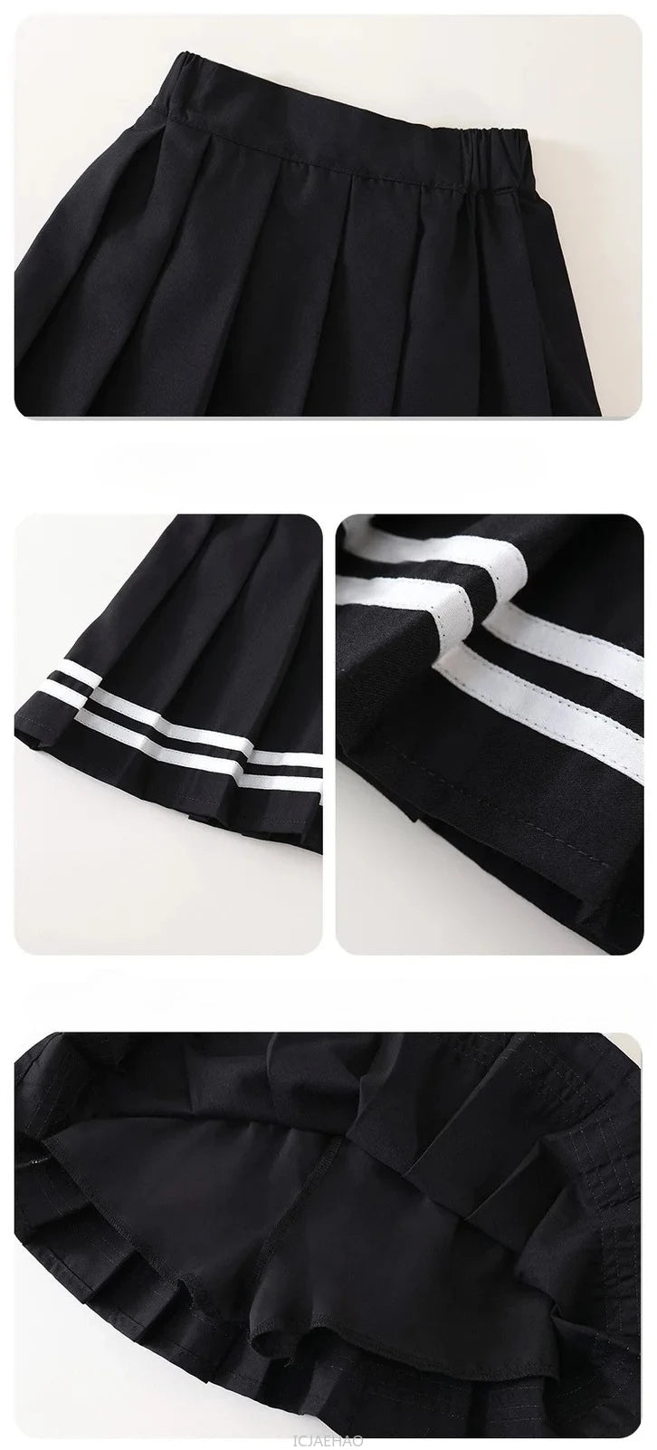 Kids White Blouse Pleated Skirt Sets Sundress Black for Girls Elementary School Student Uniform Suit Blue School Children Dress