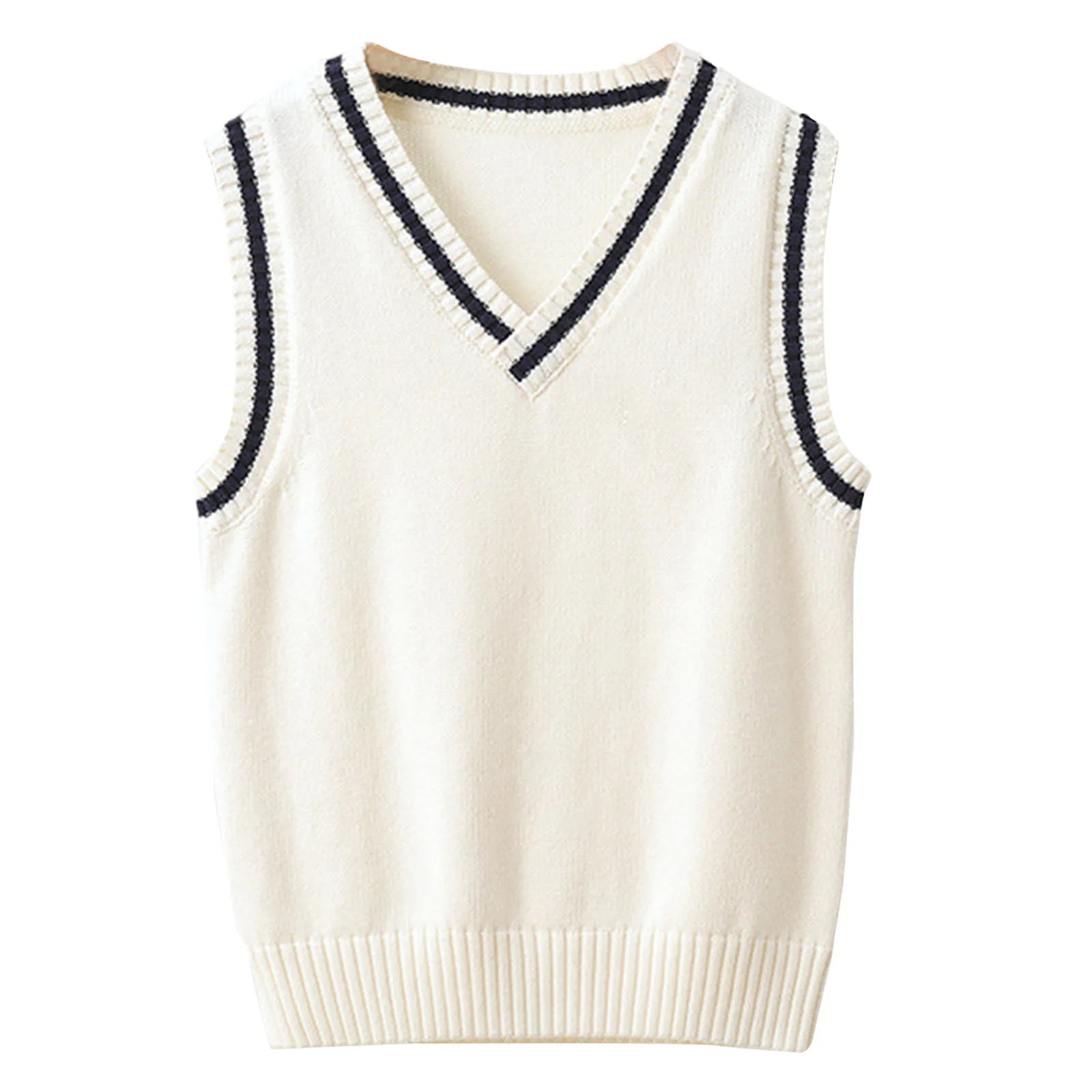 Boys Girls School Uniform Waistcoat Casual Knitted Sweater Vest V Neck Preppy Style Outerwear Children Spring Autumn Clothing