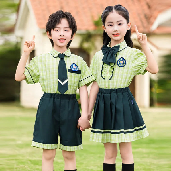 School Uniform Boy Girls Clothing Set Top And Bottom 2 Pieces Costume Suit Kids Child Stage Wear Performance Clothes Tracksuit