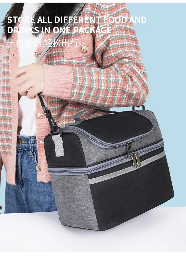 Insulated Lunch Bag Large Lunch Bags For Women Men Reusable Lunch Bag With Adjustable Shoulder Strap