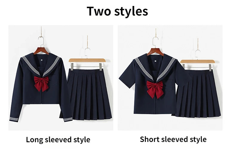 Japanese School Uniform Girls Fashion Versatile College Style Fresh Sweet Jk Suit Basic Sailor Suit Female Long-sleeved Suit New