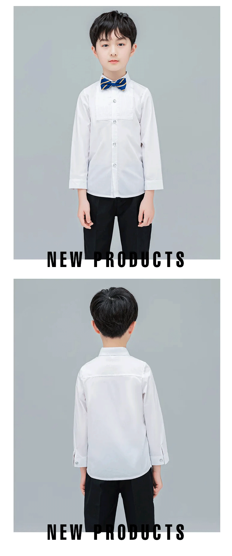 Baby Toddler Teenage Clothes School Uniform Boys Shirts White Long Sleeve Turn-down Collar Kids Shirt For Boys Children Tops