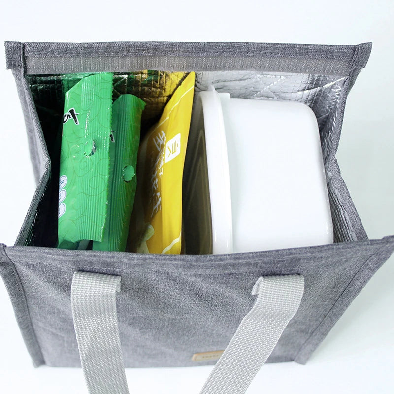 Saco de Almoço com Isolamento Térmico Lancheira de Armazenamento Bolsa de Mão Cor Sólida Multifuncional Lancheiras Infantis para Escola Bolsa de Comida para Piquenique Novo