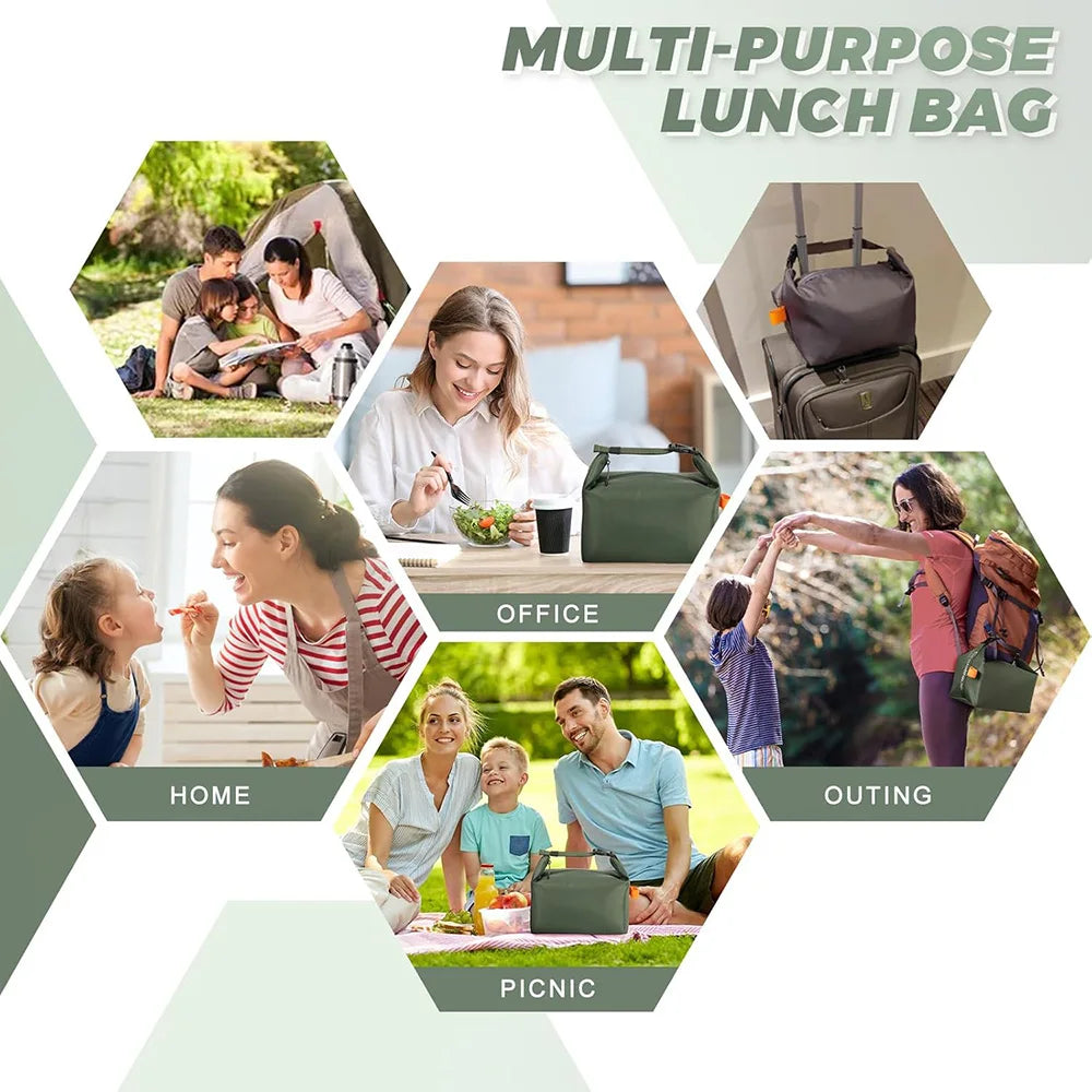 Lunch Bag Fresh Keep Lunch Box, Leakproof Cooler Bag, Food Lunch Containers, Lunch Tote Bags, for Work, Office, Picnic, Travel