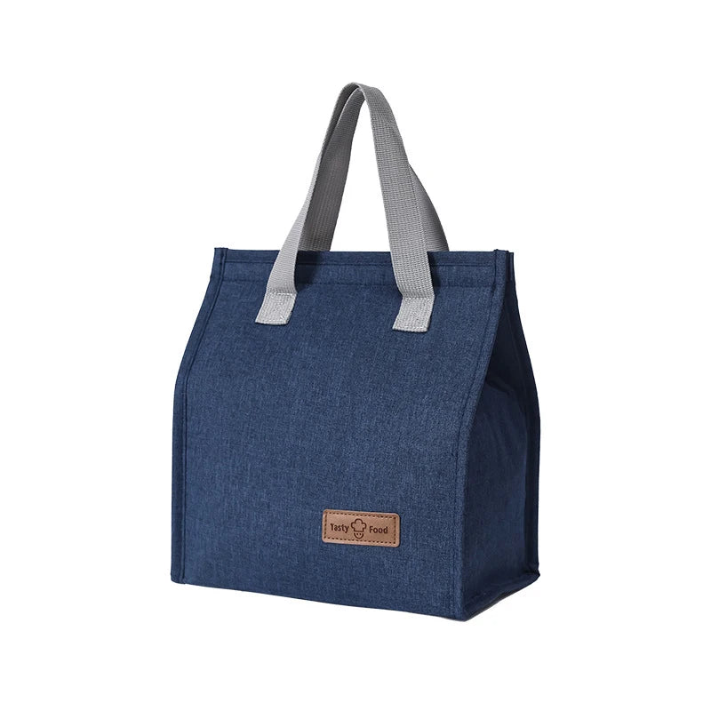 Lunch Bag Thermal Insulation Lunch Box Storage Handbag Solid Color Multifunctional Kid School Lunch Bags Picnic Food Pouch New
