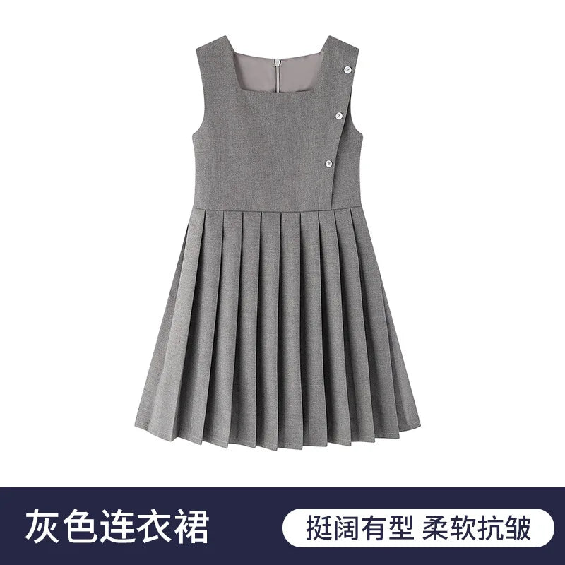 School Uniform Preppy Girls Clothes for Teenagers Baby Elegant Dress  Spring Autumn Children Costumes 8 10 12 13 Years