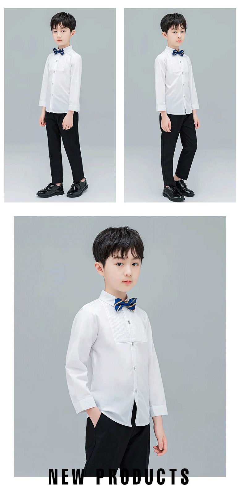 Baby Toddler Teenage Clothes School Uniform Boys Shirts White Long Sleeve Turn-down Collar Kids Shirt For Boys Children Tops
