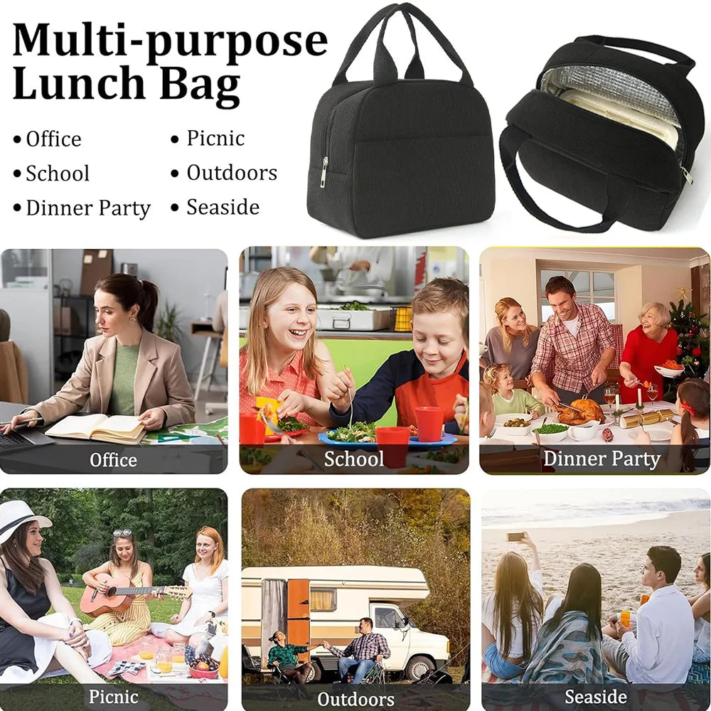 Lunch Bag for Women Men Cute Lunch Bag Insulated Lunch Box with Reusable Lunchbag for Work, Picnic, Beach or Travel