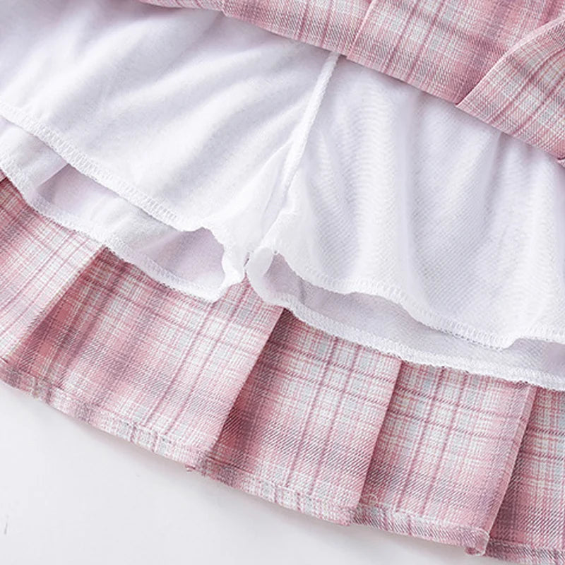 Children's Uniform Short Skirt Girls' School Style Sweet Outdoor Plaid Skirts