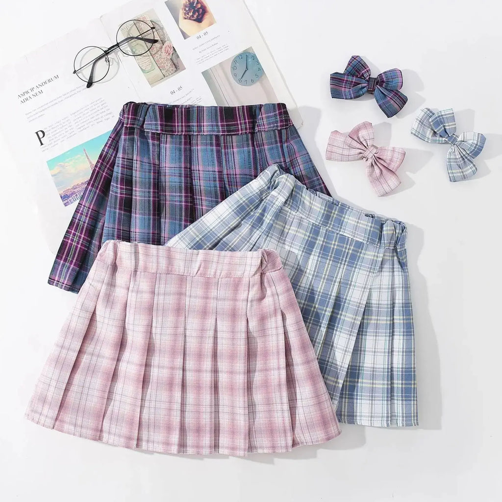 Children's Uniform Short Skirt Girls' School Style Sweet Outdoor Plaid Skirts