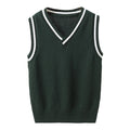 Boys Girls School Uniform Waistcoat Casual Knitted Sweater Vest V Neck Preppy Style Outerwear Children Spring Autumn Clothing