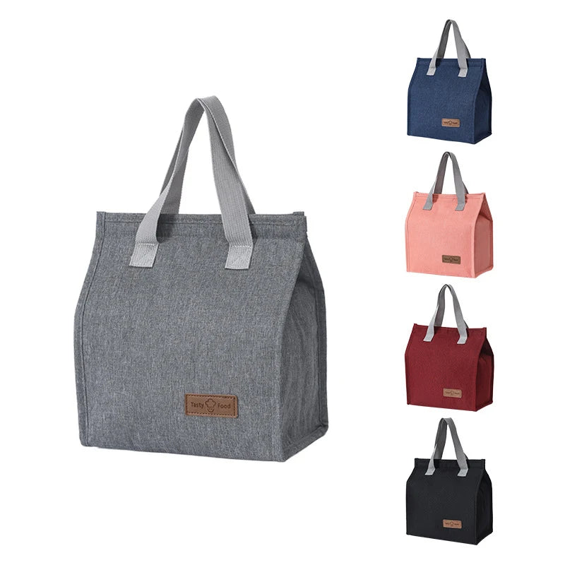 Saco de Almoço com Isolamento Térmico Lancheira de Armazenamento Bolsa de Mão Cor Sólida Multifuncional Lancheiras Infantis para Escola Bolsa de Comida para Piquenique Novo