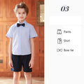 Children Summer Kindergarten School Uniforms Girls Pleated Skirts JK Suit Boys Shirt Shorts Bowtie Wedding Performance Costume