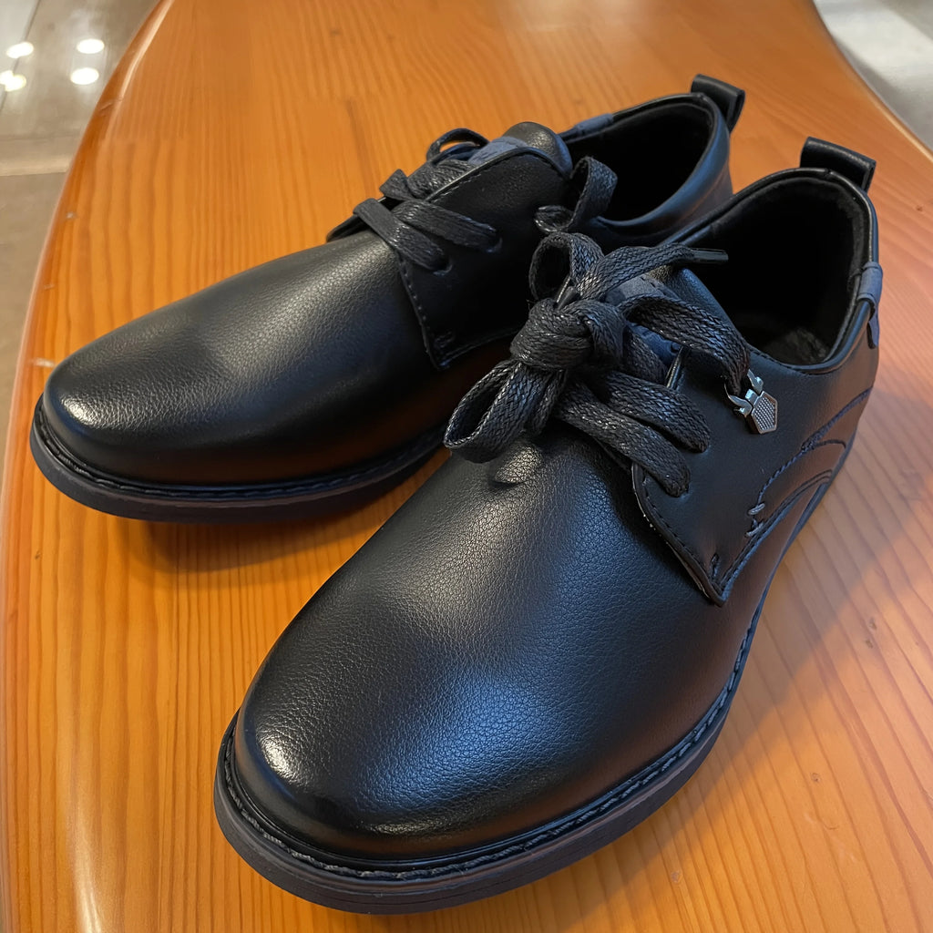 Kids Boys Black Lace Up Oxford Shoes Formal School Uniform Footwear For Boys