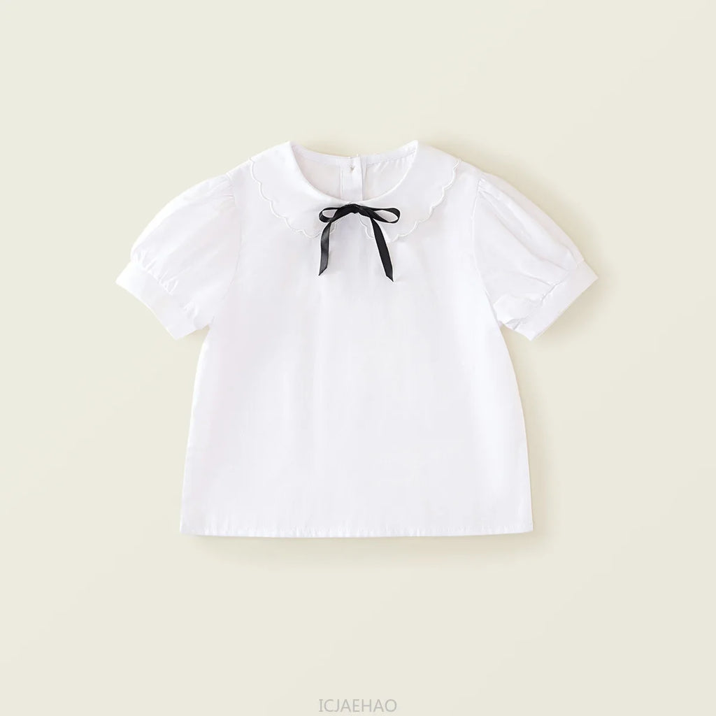 Kids White Blouse Pleated Skirt Sets Sundress Black for Girls Elementary School Student Uniform Suit Blue School Children Dress
