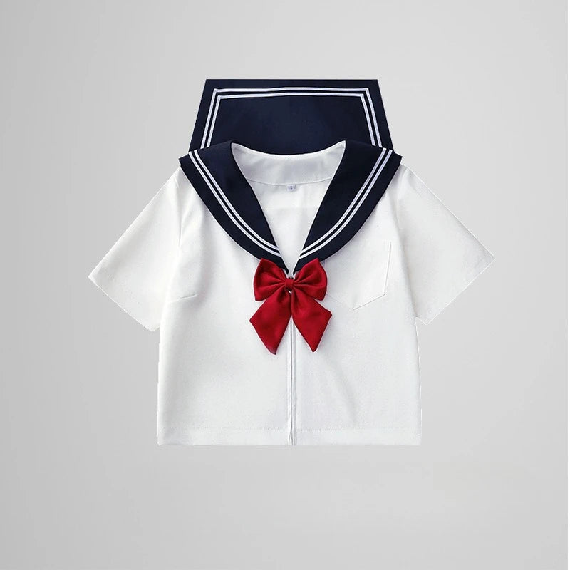 Traditional Versatile JK School Uniform Skirt Japanese Kansai Collar Two-piece Sailor Uniform Academic Style Graduation Outfit
