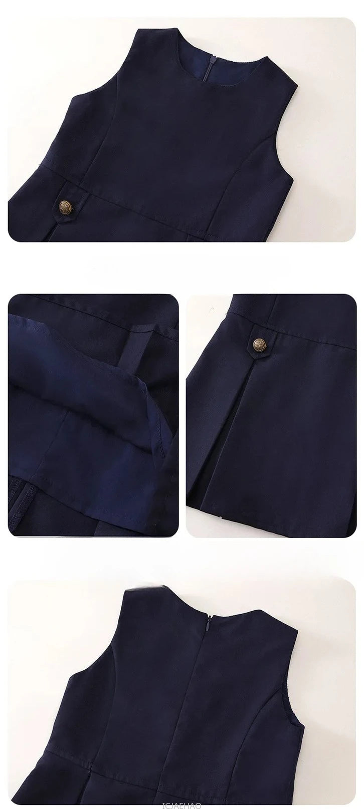 Kids White Blouse Pleated Skirt Sets Sundress Black for Girls Elementary School Student Uniform Suit Blue School Children Dress