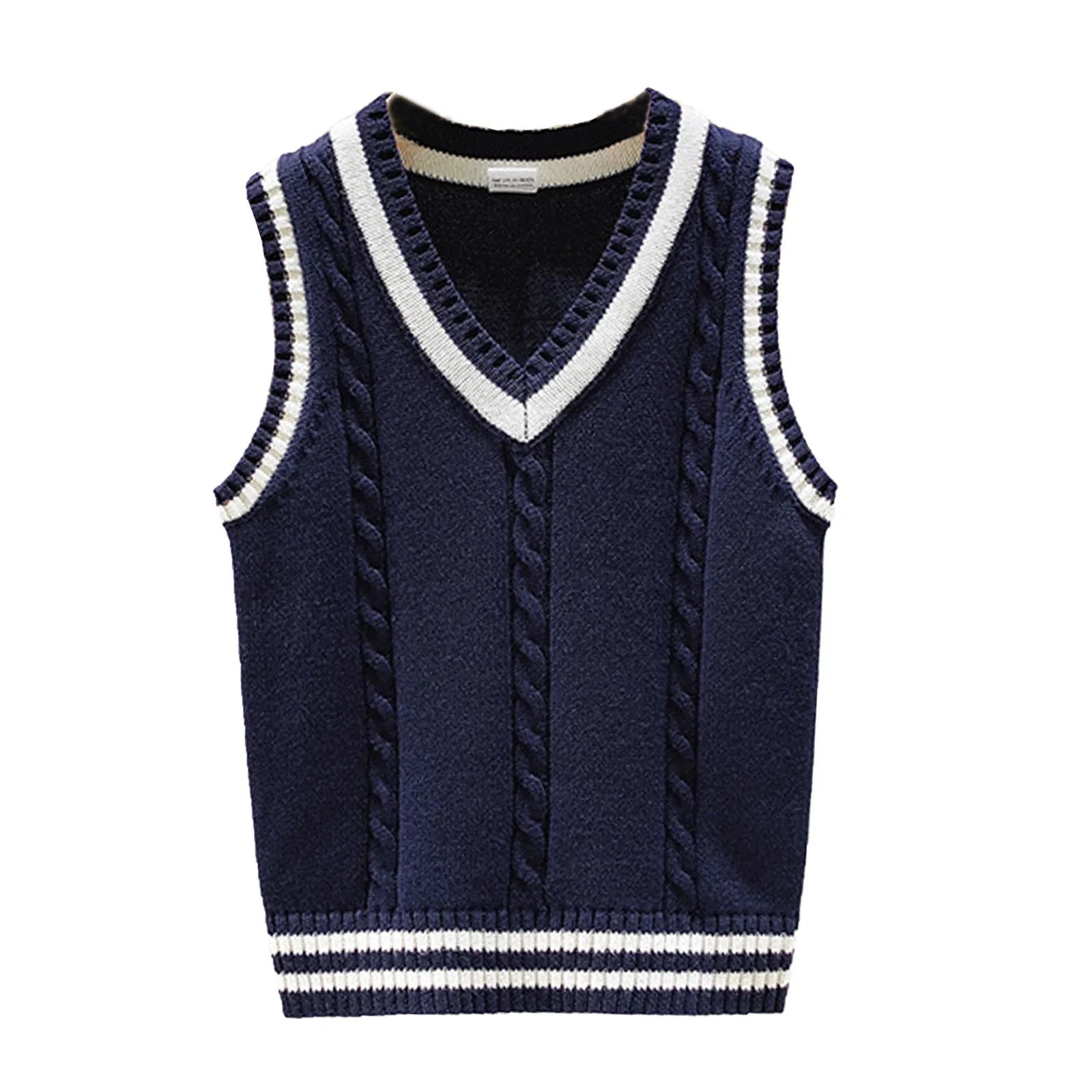 Boys Girls School Uniform Waistcoat Casual Knitted Sweater Vest V Neck Preppy Style Outerwear Children Spring Autumn Clothing