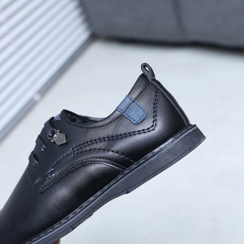 Kids Boys Black Lace Up Oxford Shoes Formal School Uniform Footwear For Boys