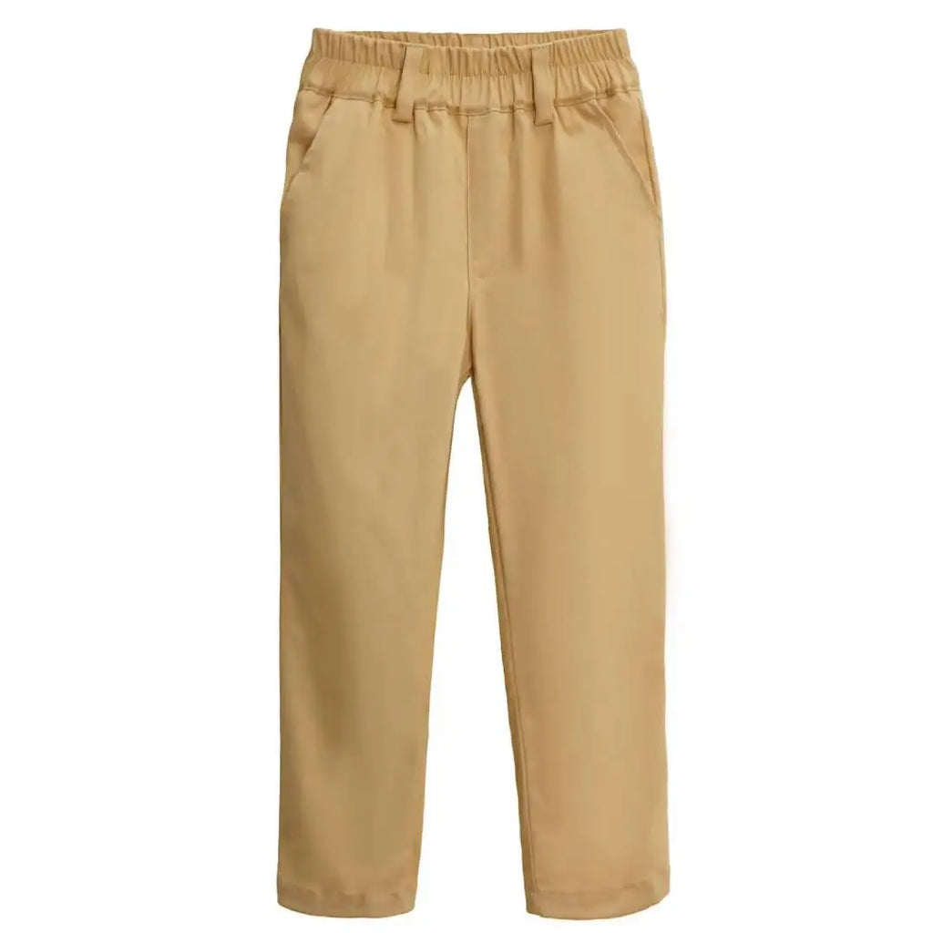 Boys' Khaki Pull-On Pants – Elastic Waist, Soft Fabric, Perfect for School & Play, Easy to Wear & Move In