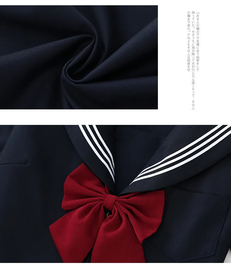 Japanese School Uniform Girls Fashion Versatile College Style Fresh Sweet Jk Suit Basic Sailor Suit Female Long-sleeved Suit New