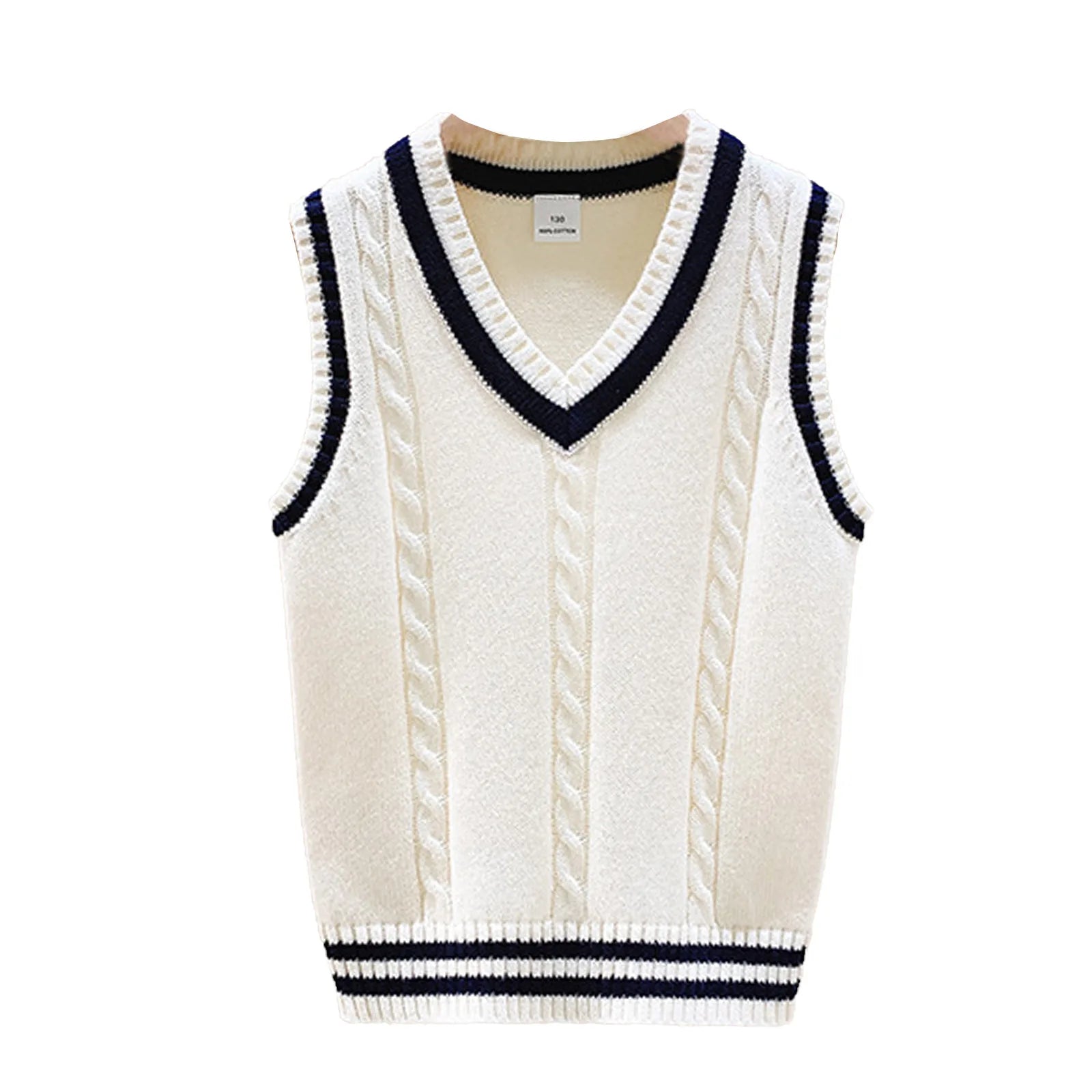 Boys Girls School Uniform Waistcoat Casual Knitted Sweater Vest V Neck Preppy Style Outerwear Children Spring Autumn Clothing
