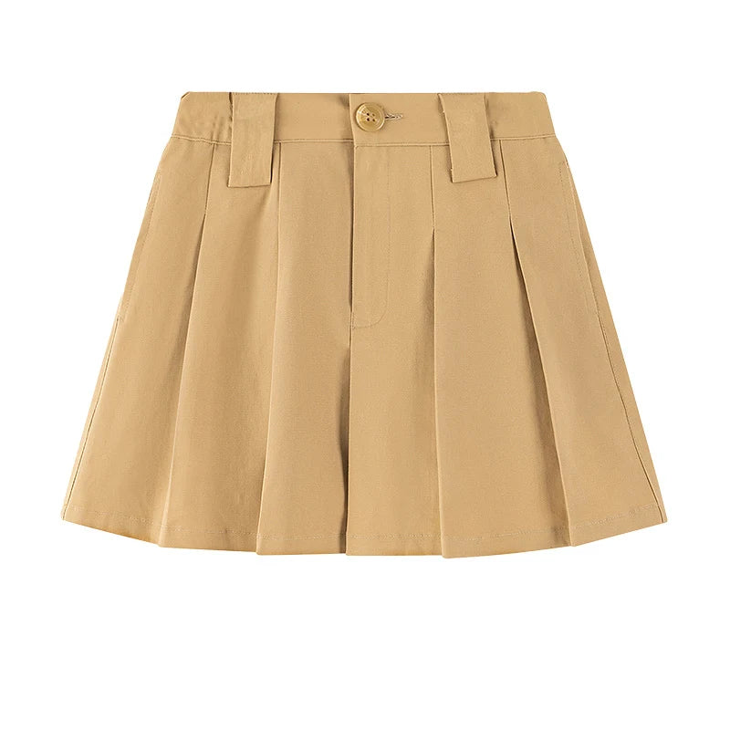 College Preppy Style Kids Uniform Skirt for Girls to School Girl Khaki Pleated Skirt Clothes Elegant Child Uniform For Teenager