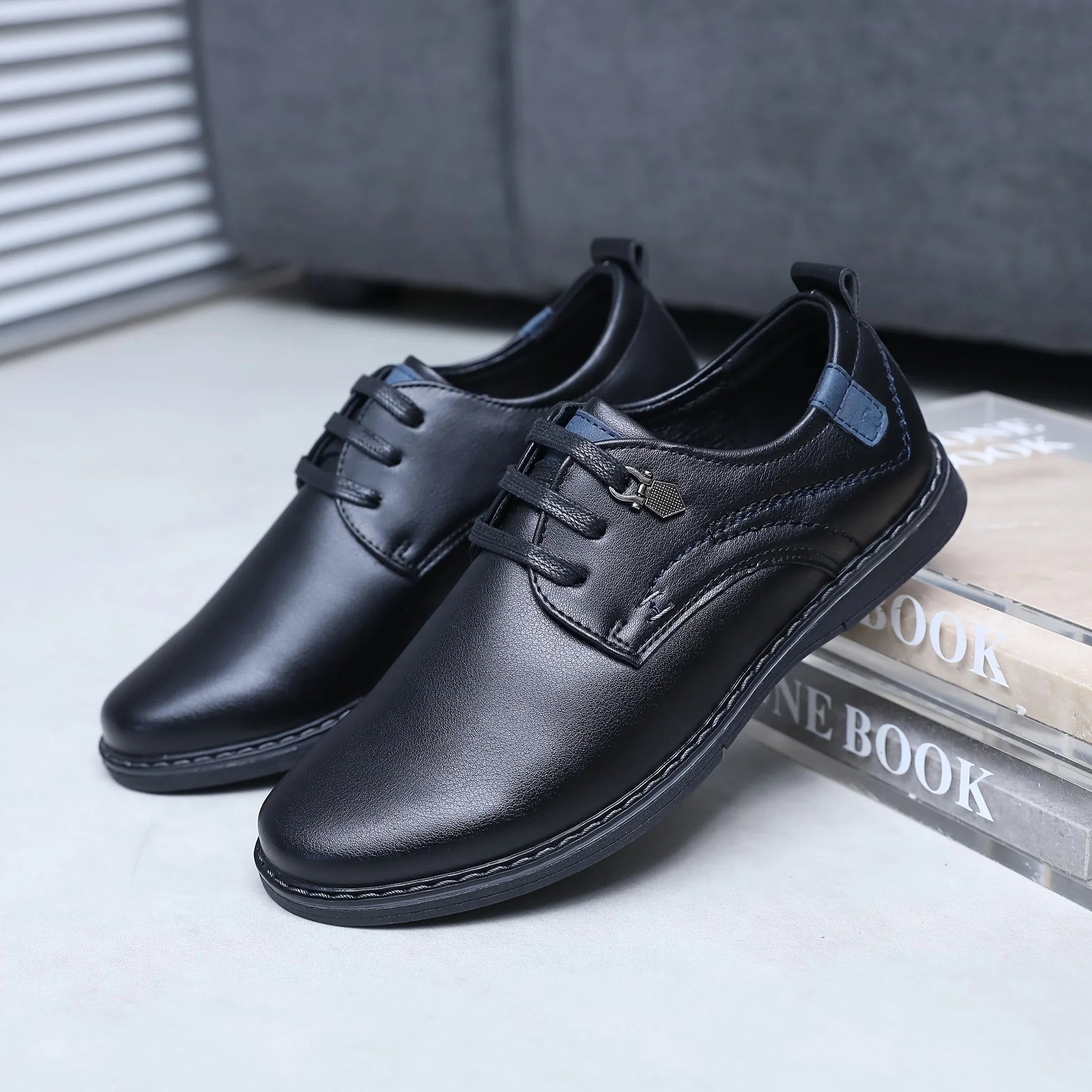 Kids Boys Black Lace Up Oxford Shoes Formal School Uniform Footwear For Boys
