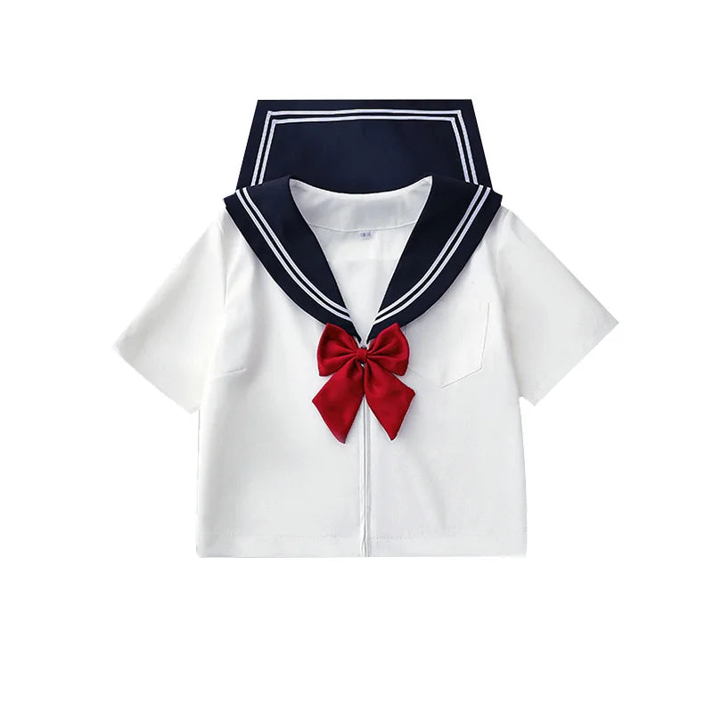 Traditional Versatile JK School Uniform Skirt Japanese Kansai Collar Two-piece Sailor Uniform Academic Style Graduation Outfit