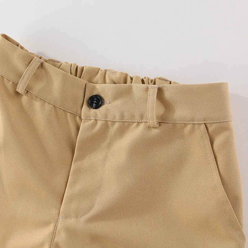 Boys School Uniform Shorts Summer 2026 Anti-Wrinkle No-Iron Formal Shorts for Kids Daily School & Ceremony Children Outfits