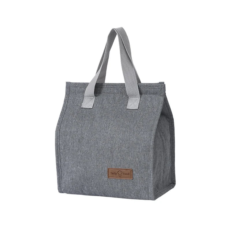Lunch Bag Thermal Insulation Lunch Box Storage Handbag Solid Color Multifunctional Kid School Lunch Bags Picnic Food Pouch New