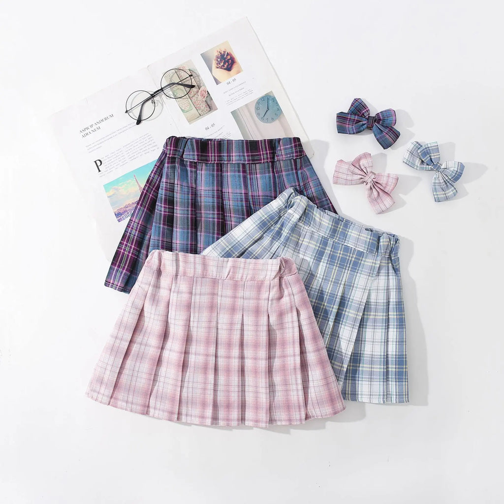 Children's Uniform Short Skirt Girls' School Style Sweet Outdoor Plaid Skirts